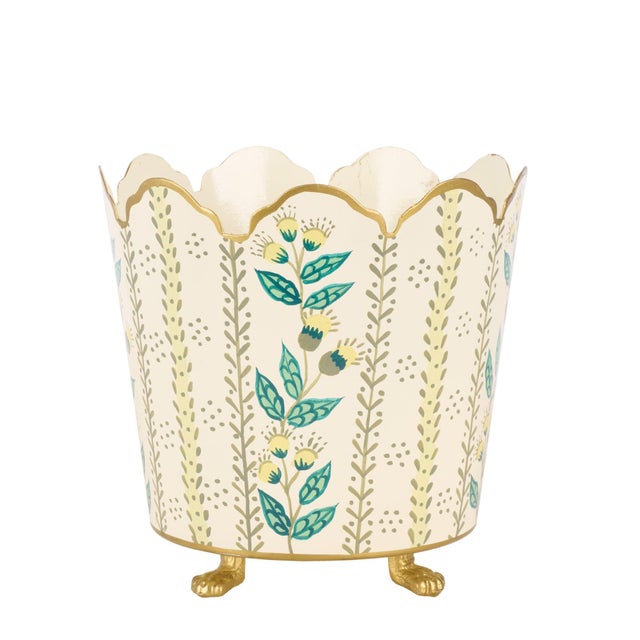 Discover the beauty of our Chinoiserie hand-painted metal planters. Each planter features intricate, vibrant designs...
