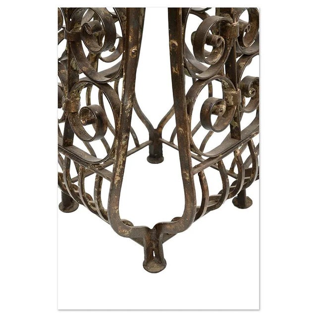 Vintage Wrought Iron Pedestal For Sale - Image 3 of 6