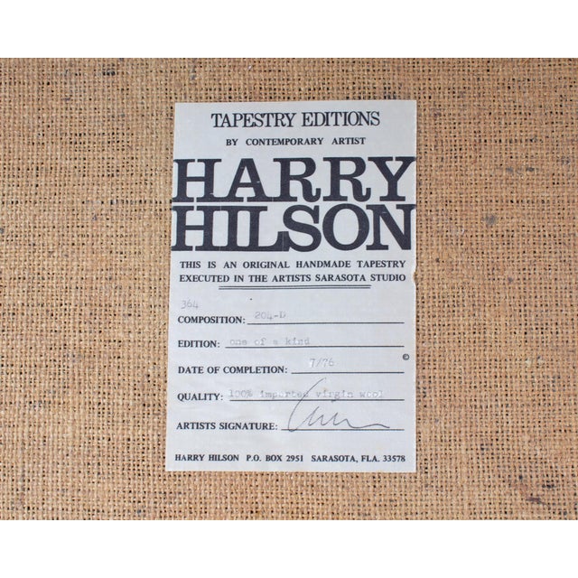 Contemporary 1976 Wool Tapestry by Harry Hilson For Sale - Image 3 of 6