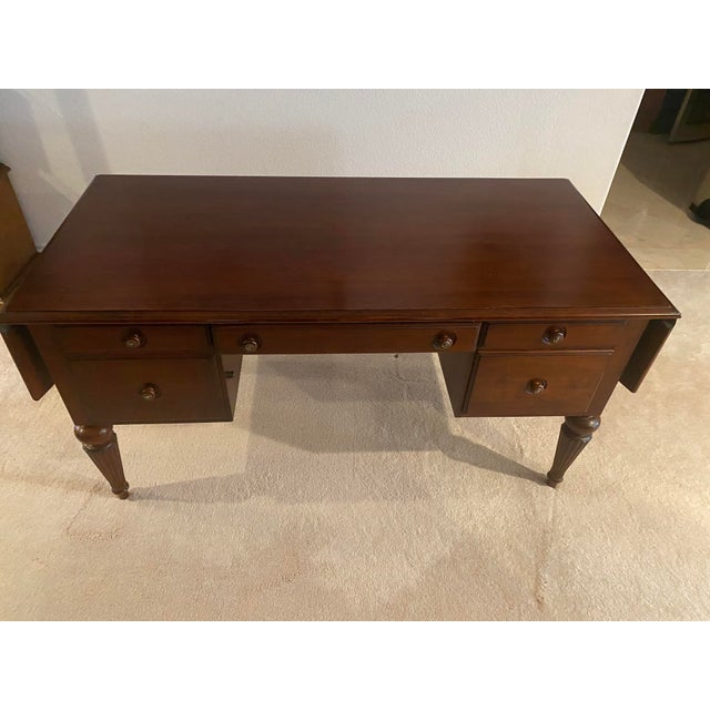 Late 20th Century Late 20th Century Ethan Allen British Classics Drop-Leaf Desk Excellent Condition For Sale - Image 5 of 12