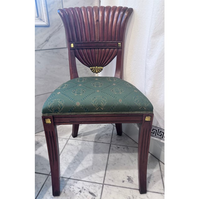 Late 20th Century Attributed Maitland Smith Mahogany Fan Back Dining Chairs - A Pair For Sale - Image 13 of 17