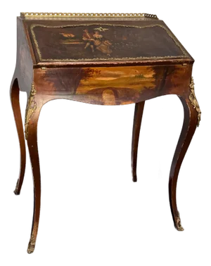 Antique French Louis XV Style Mahogany Painted Writing Desk