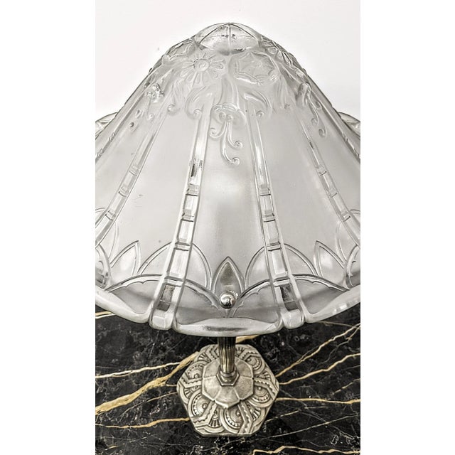 Mid 20th Century French Art Deco Table Lamp Signed Lorrain Nancy France For Sale - Image 5 of 9
