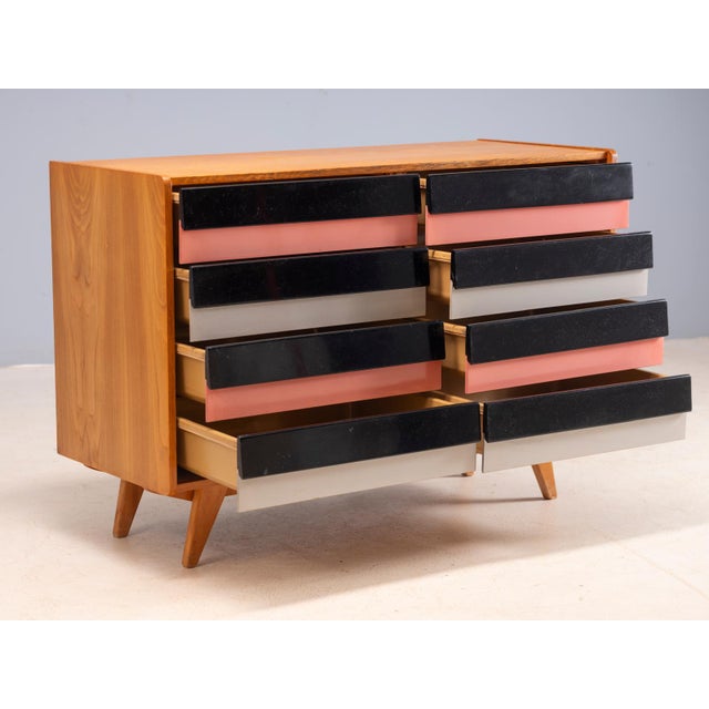 Vintage Czech Chest of Drawers U-453 attributed to Jiří Jiroutek for Interiér Praha, 1960s For Sale - Image 4 of 9