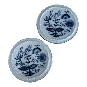 1950s Vintage Blue Onion Round Trivets, Tea Tile, Hot Plate-2