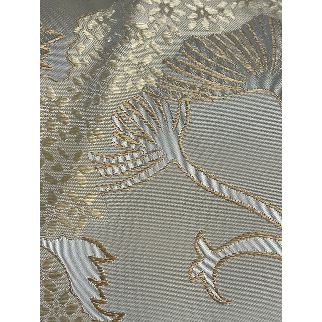 1970s Gorgeous Pair Fortuny Style Silk Brocade Pillows With Fringes and Feather Down For Sale - Image 5 of 8