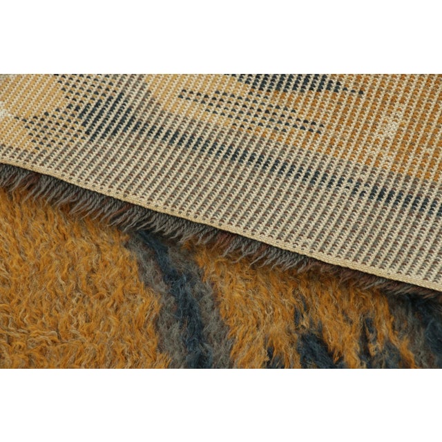 Textile Vintage Swedish Rya Rug With Gray, Brown & White Geometric Pattern- Rug & Kilim For Sale - Image 7 of 7