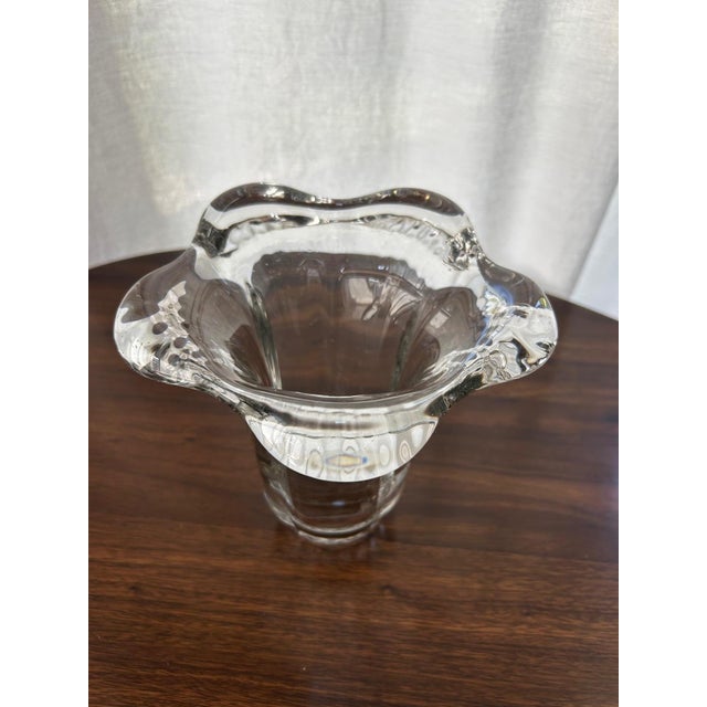 crystal vase from the 1950s, model by Pierre D'Avesn This piece is attributed to the mentioned designer/maker. It has no...