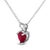 Contemporary 14K White Gold 5X5 MM Heart Shaped Red Ruby Solitaire Pendant Necklace For Sale - Image 3 of 5
