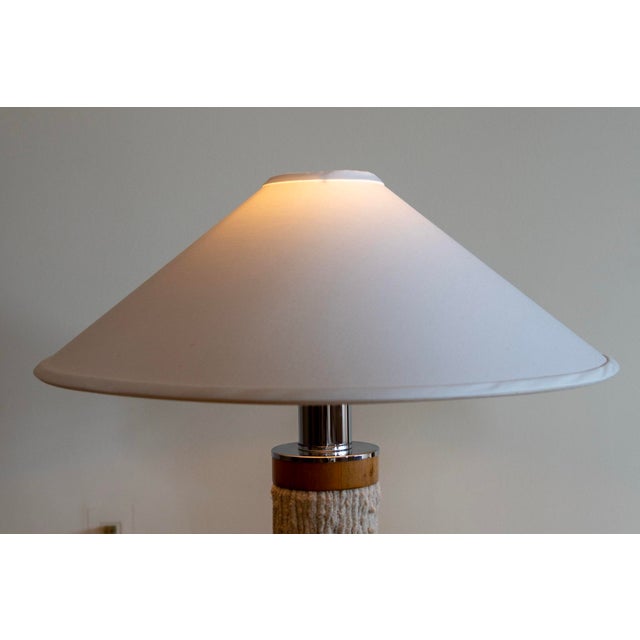 Contemporary 1980s Tropical Modern Rag Rug Lamps (Pair) For Sale - Image 3 of 8