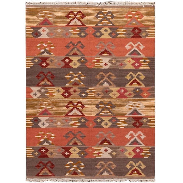 21st Century Modern Kilim Rug 4 '9'' X 6' 8'' For Sale - Image 13 of 13