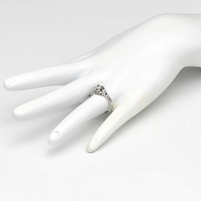 1970s 18KW Art Deco Diamond(0.29) Engagement Ring, size 6.5 For Sale - Image 5 of 5