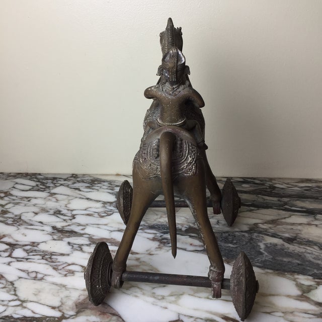 Metal Vintage Bronze Statue of King on Horse For Sale - Image 7 of 9