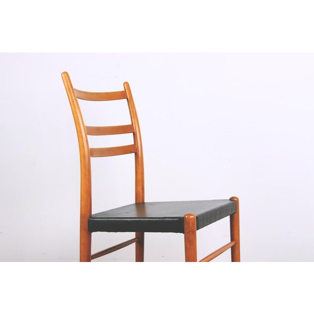 Swedish Sid Chairs in Elm and Black Skai by Yngve Ekstrom for Gemla, 1960s, Set of 6 For Sale - Image 10 of 18