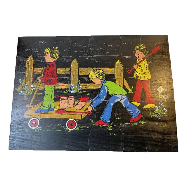 Large Painted Puzzle in Beech by Kay Bojesen, 1950s For Sale