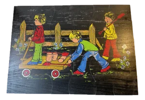 Large Painted Puzzle in Beech by Kay Bojesen, 1950s