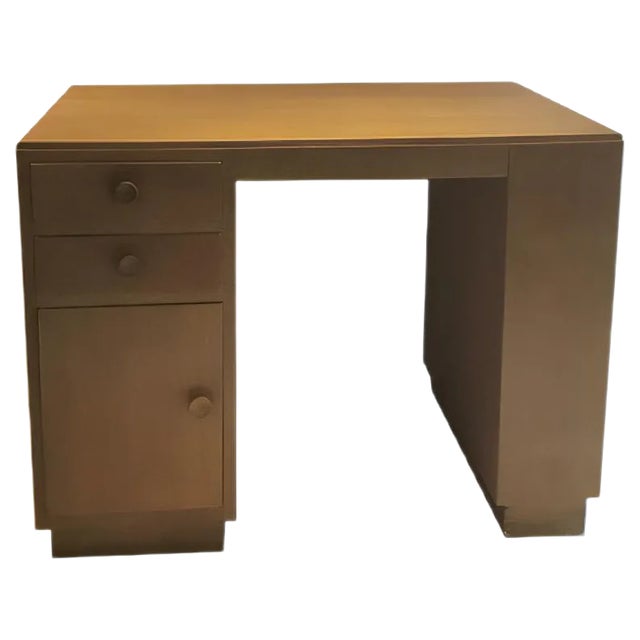 Small Vintage Dutch Minimalistic Oak Haagse School Desk, 1930s For Sale