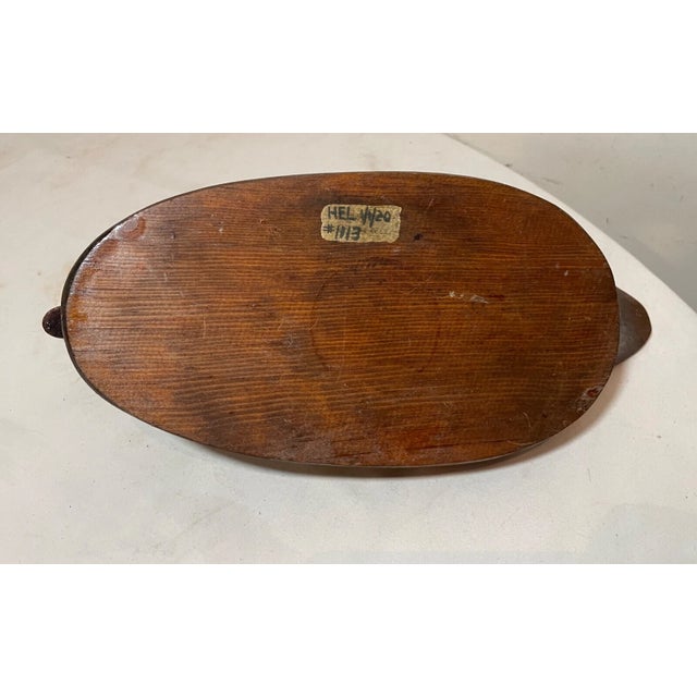 Antique 20 Hel Hand Carved Wood Flat Bottom Folk Art Duck Decoy Sculpture Statue For Sale - Image 10 of 11