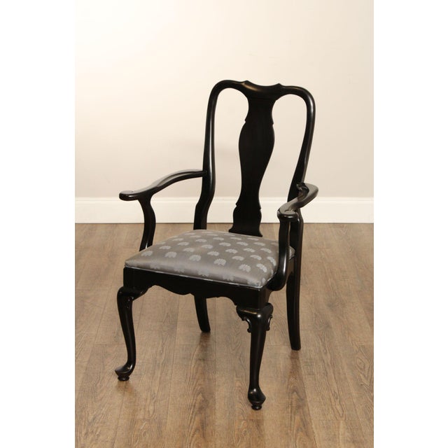 Century Furniture Ebonized Set of Six Queen Anne Style Dining Chairs For Sale - Image 9 of 18