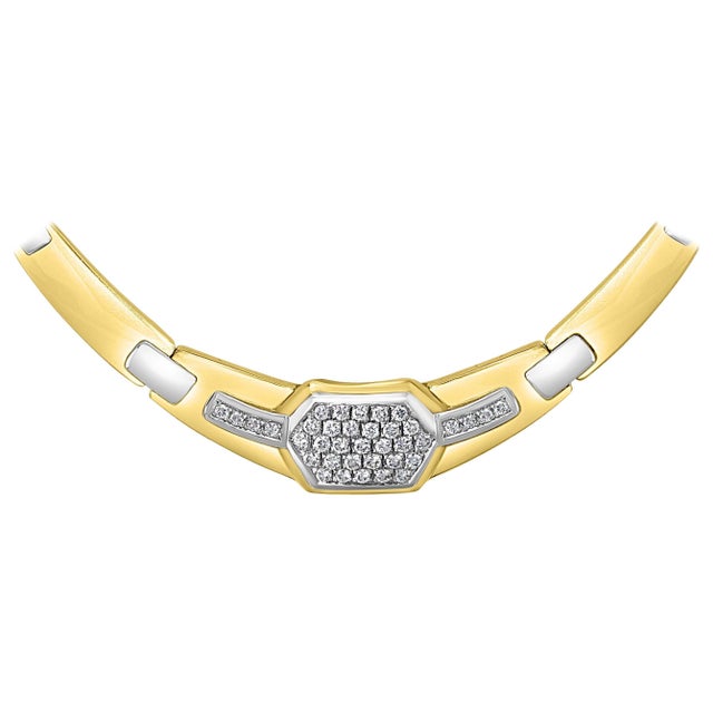 2.5Ct Diamond Necklace 51 GM 18 K 2-Tone Gold Bridal Necklace , Designer Salvini For Sale - Image 17 of 18