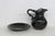 Traditional Ceramic Pitcher With Matching Underplate 2pc Set Black With Gold Gilt Trim 5029b For Sale - Image 3 of 12