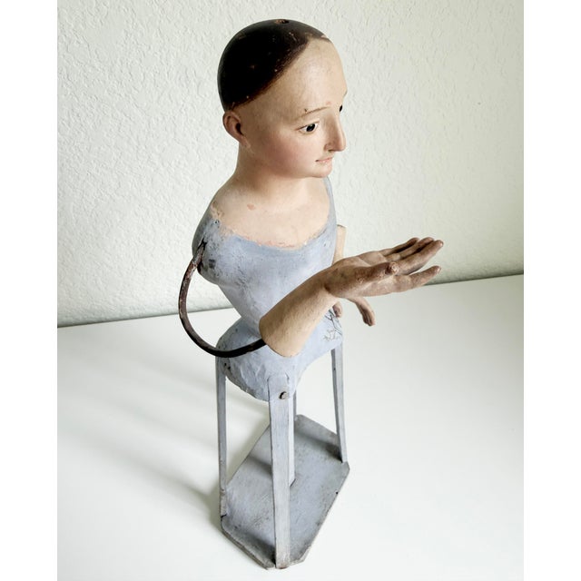 Blue 18th Century French Santos Cage Doll Figure For Sale - Image 8 of 12