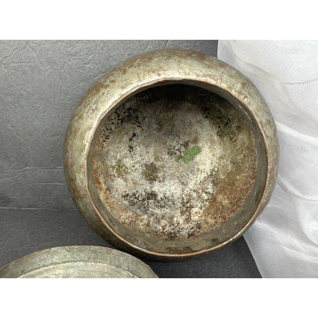 Metal Primitive Antique Metal Container With Lid For Sale - Image 7 of 13