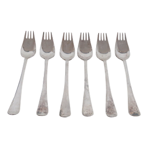 Mid 20th Century Epns Sheffield England El Silver Plated Party Sporks With Serrated Edge