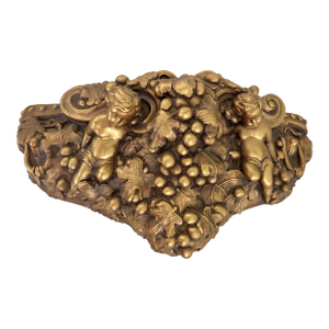 Vintage Gold Victorian Gold Cherub Jardiniere/Planter Wall Pocket