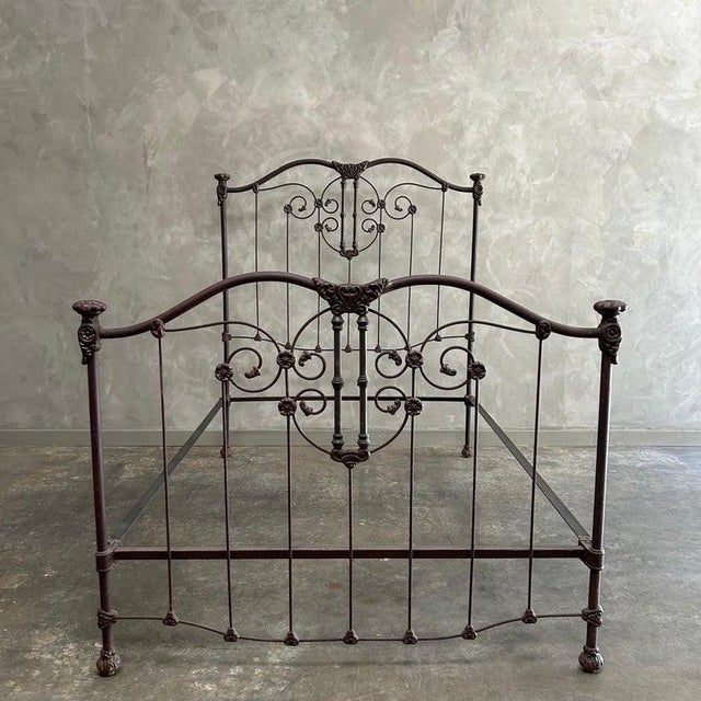 Mid 20th Century Full Size Iron Bed in Bronze Finish Chairish