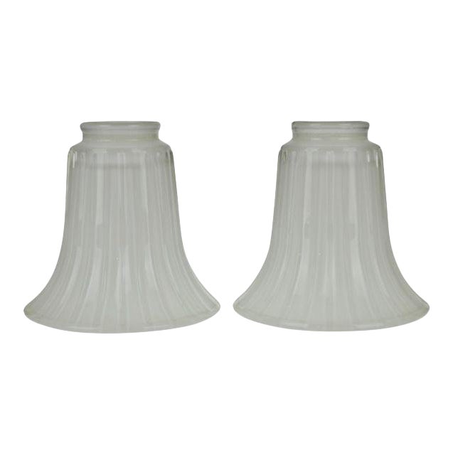 Vintage Frosted Glass Fluted Shades a Pair Chairish