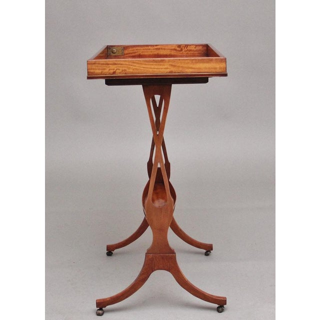 19th Century Sheraton Revival Satinwood Serving Table, 1830s For Sale - Image 3 of 14