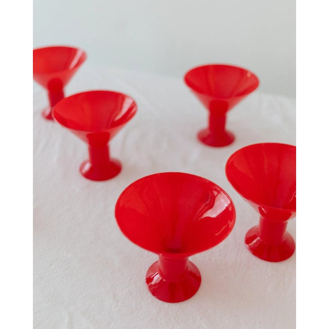 Postmodern Vintage Italian Postmodern Red Joy Drinking Glasses from Leonardo, 1980s, Set of 6 For Sale - Image 3 of 12