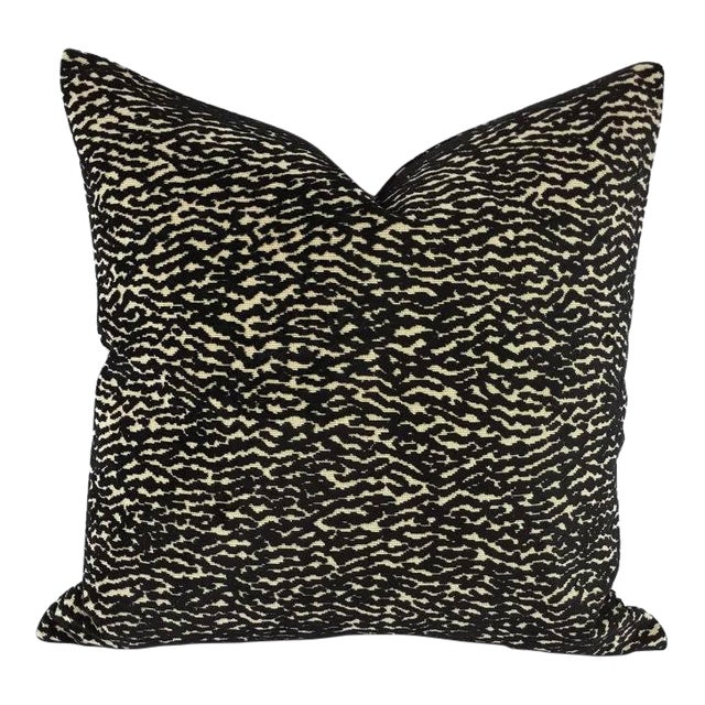 Manuel Canovas Cowtan and Tout Zebris Black and Cream Velvet Pillow Cover - 20" X 20" For Sale