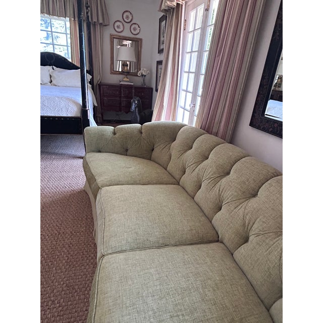 Never Used Grand 90" Custom 8-Way Hand Tied Tufted Sofa, Pindler Performance Textured Fabric. For Sale - Image 4 of 7