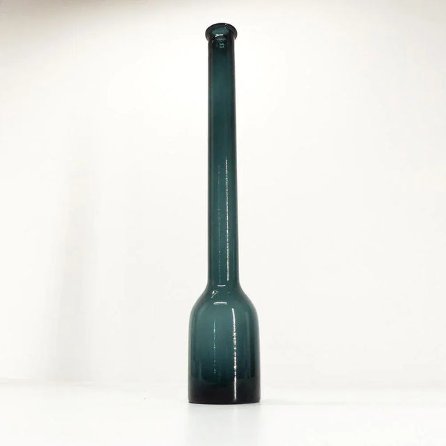 Teal Vase in Blue Blown Glass, 1960 For Sale - Image 8 of 8
