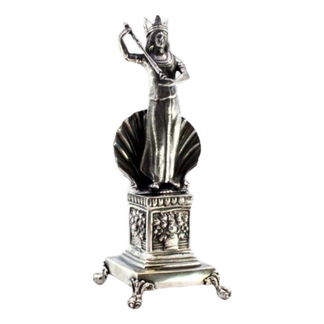 Silver Toothpick Holder with Amphitrite For Sale