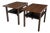Pair of Dunbar Walnut and Mahogany Side Tables With Leather Capped Feet For Sale
