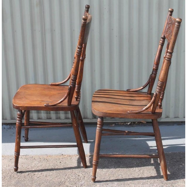 19thc Ranch Style Pressed Back Chairs, Set of Four For Sale - Image 4 of 15