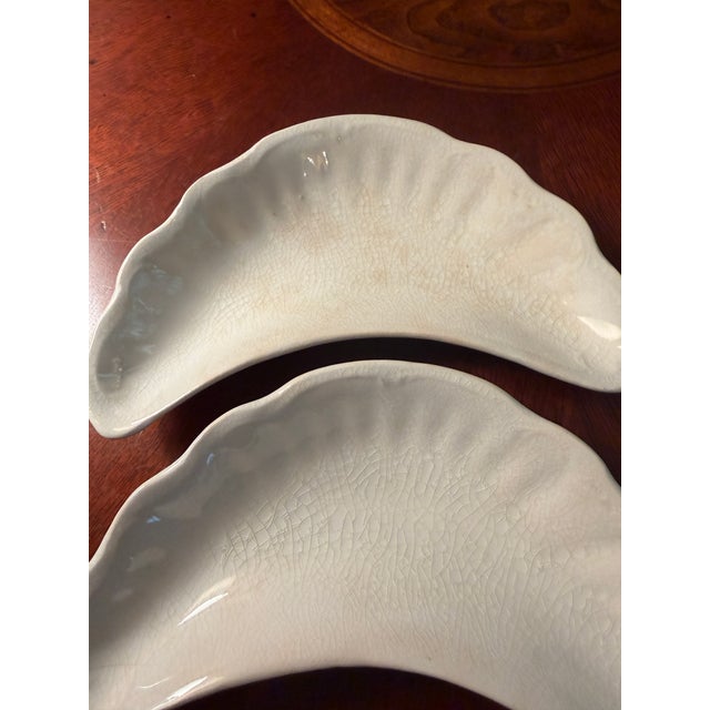 Antique J & E Mayer Semi Vitreous China Crescent Bone Plates 1881-1899 - Set of 6 For Sale - Image 11 of 15