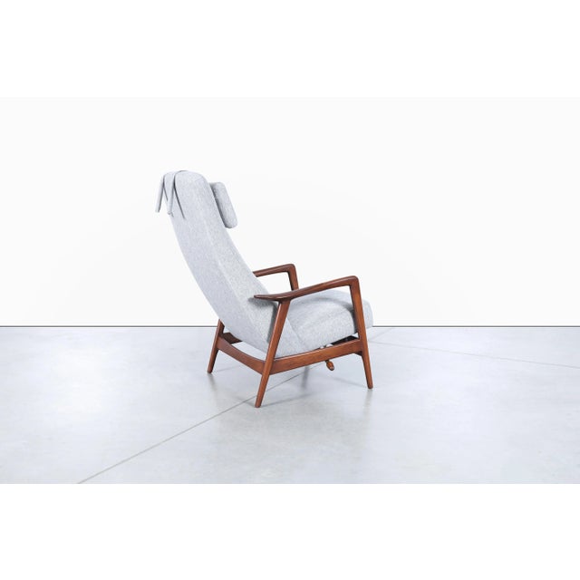 Swedish Modern Walnut Recliner Chair by Alf Svensson for Dux For Sale - Image 9 of 12