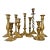 Mid 20th Century Assorted Brass Candlestick Holders, Set of 9 For Sale