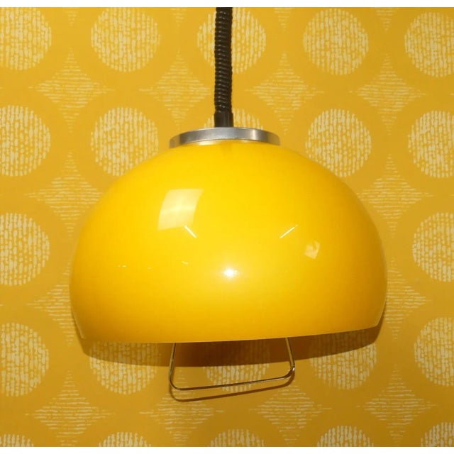 Pendulum Pendant Lamp in Yellow Plastic, 1970s For Sale - Image 4 of 13