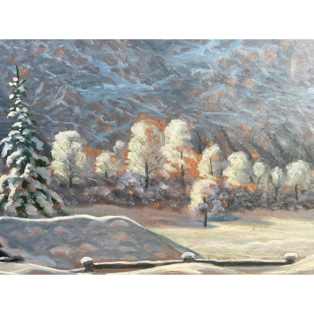 Alfred Kusche, Snowy Landscape, 1920s, Oil on Board For Sale - Image 7 of 16