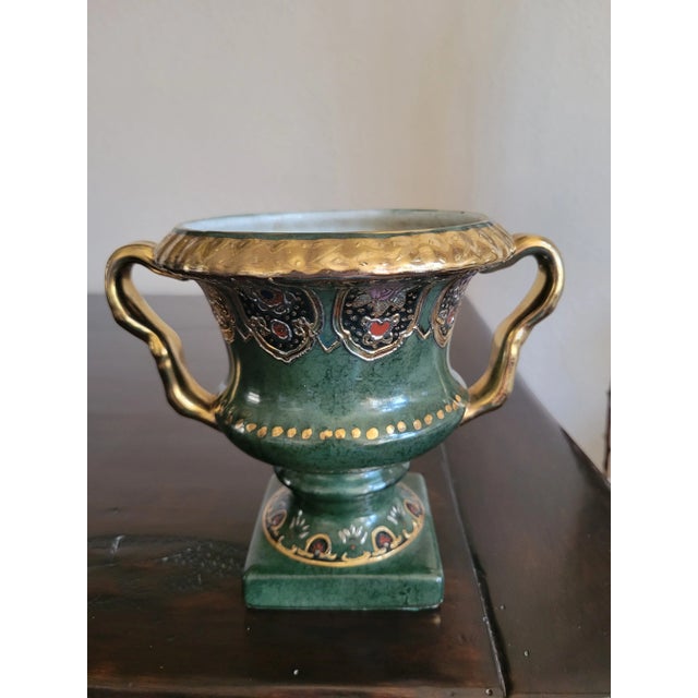 Mid 20th Century Small Urn Vase With Handles For Sale - Image 9 of 11