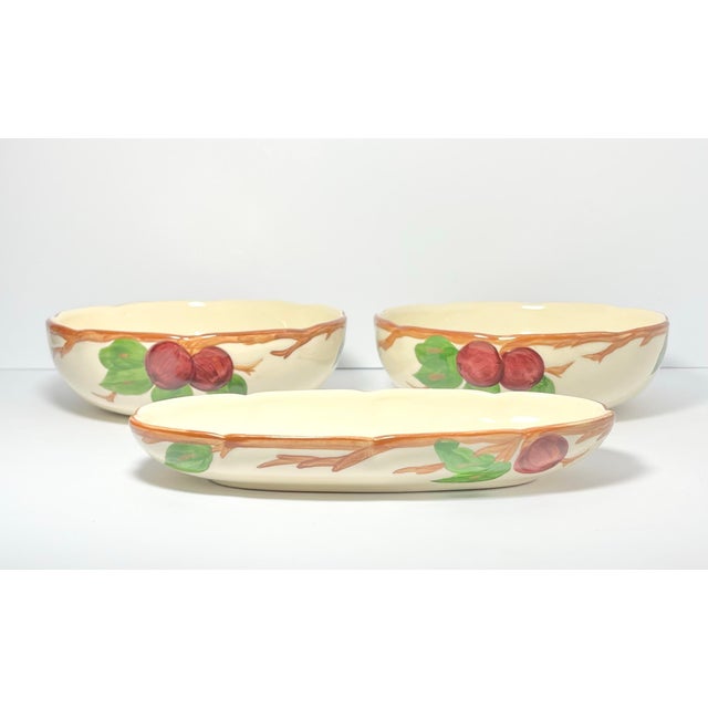 Franciscan “Apple” 3-Piece Dinnerware Serving Hostess Set, Serving Bowl & Relish Good vintage condition. No chips, cracks,...