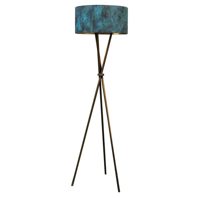 Croisette Brass Floor Lamp by Stefan Leo For Sale - Image 6 of 6
