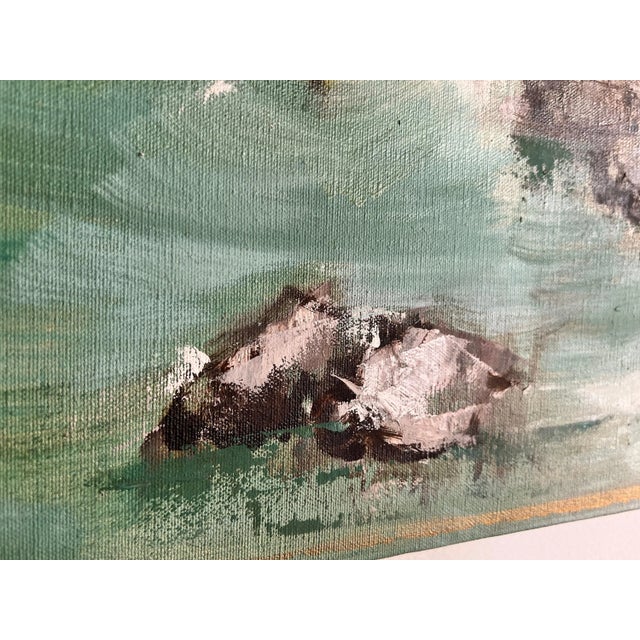 Abstract "Seaside Cliffs" California Oil on Canvas by Artist M. Wilson For Sale - Image 4 of 8
