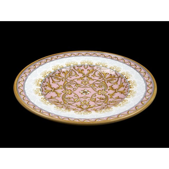 Ceramic Pink Damask Plate by Deblona For Sale - Image 7 of 12