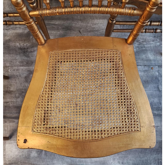 19th C. Faux Bamboo & Cane Ballroom Chairs - Set of 6 For Sale - Image 13 of 18